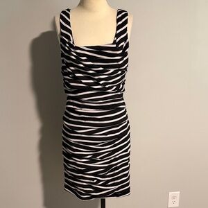 Black and White Striped Express Dress
